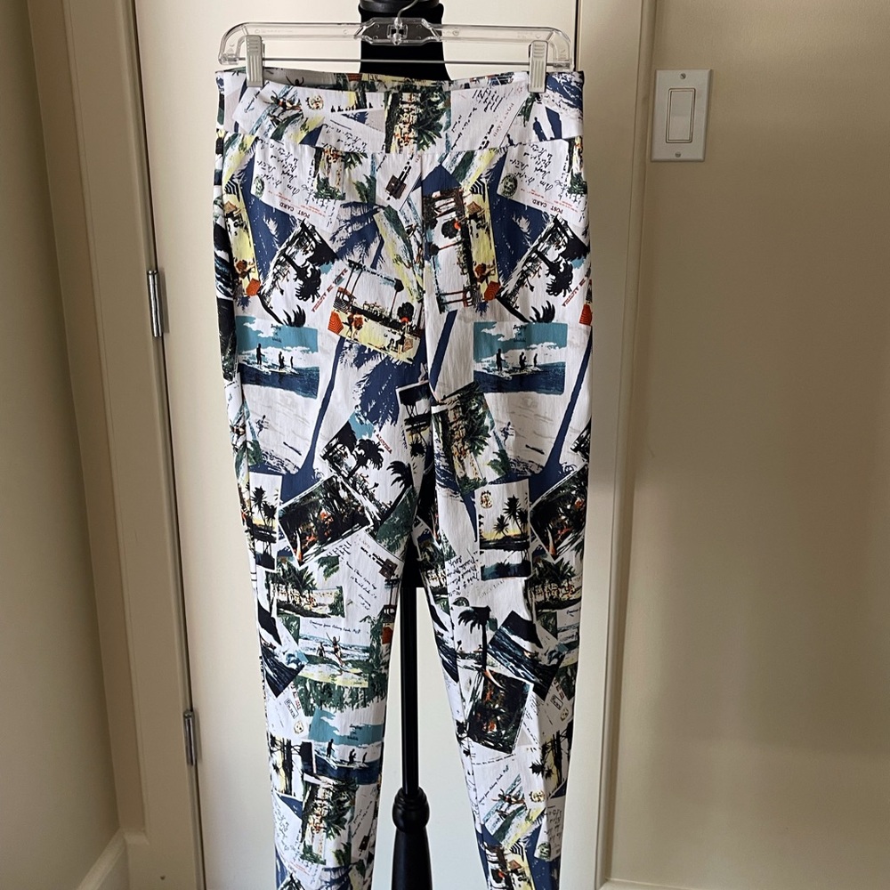 NWOT  Joseph Ribkoff ladies pants - fun postcard print.  Size 12